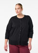 Feinstrick-Strickjacke mit Rundhalsausschnitt, Schwarz, Model image number 0