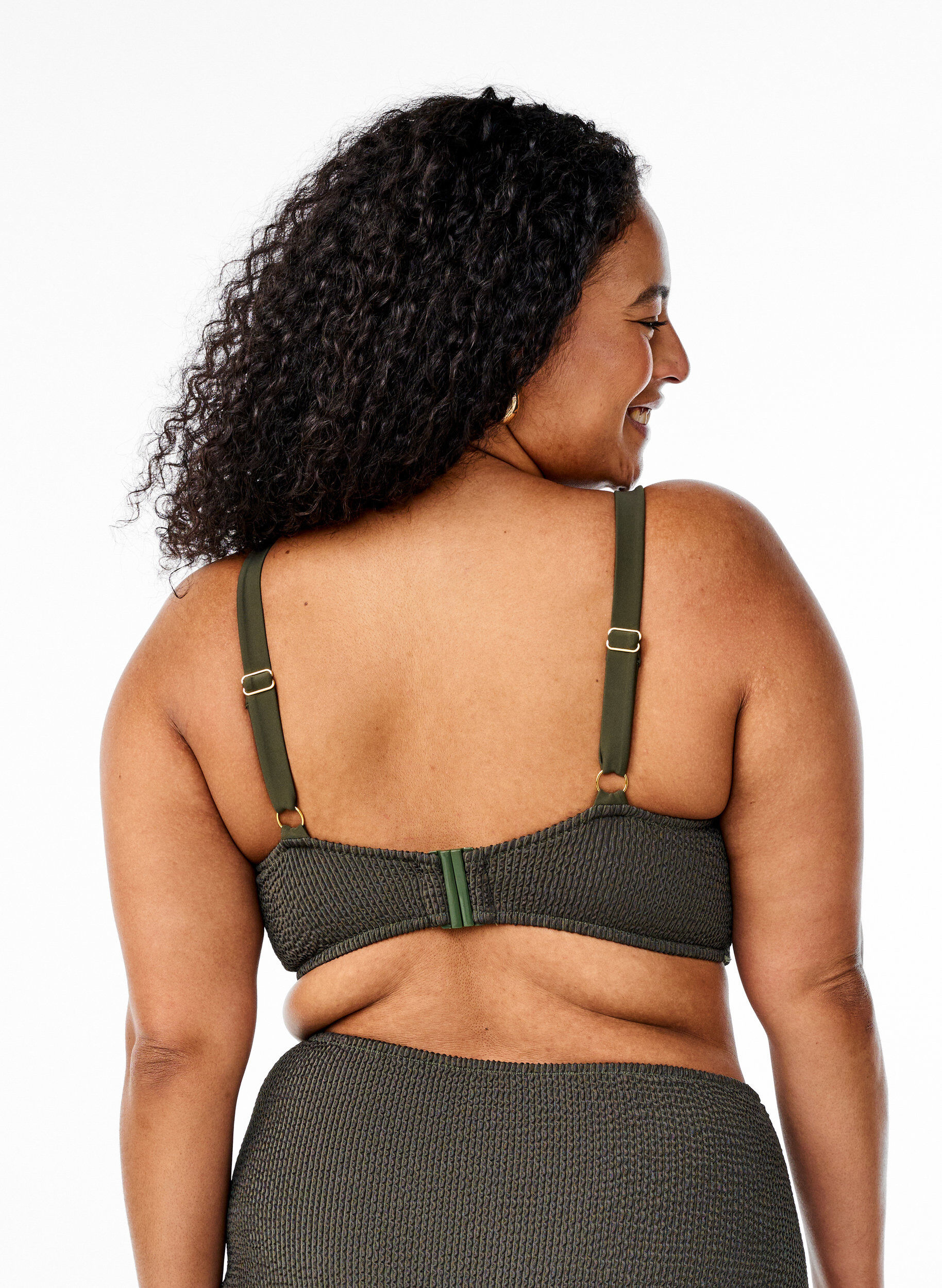 Zizzi Bikinioberteil mit Struktur und einem eleganten Detail, Gr&uuml;n, Model image number 1