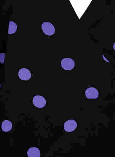 Gepunktete Wickelbluse aus Viskose, Black w. Purple Dot, Packshot image number 2