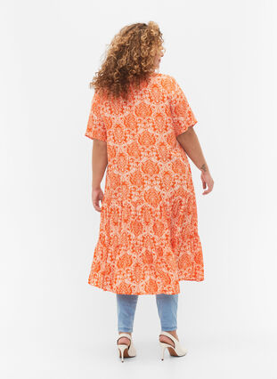 Kurzärmliges Viskose-Kleid mit Aufdruck, Exuberance Oriental, Model image number 1
