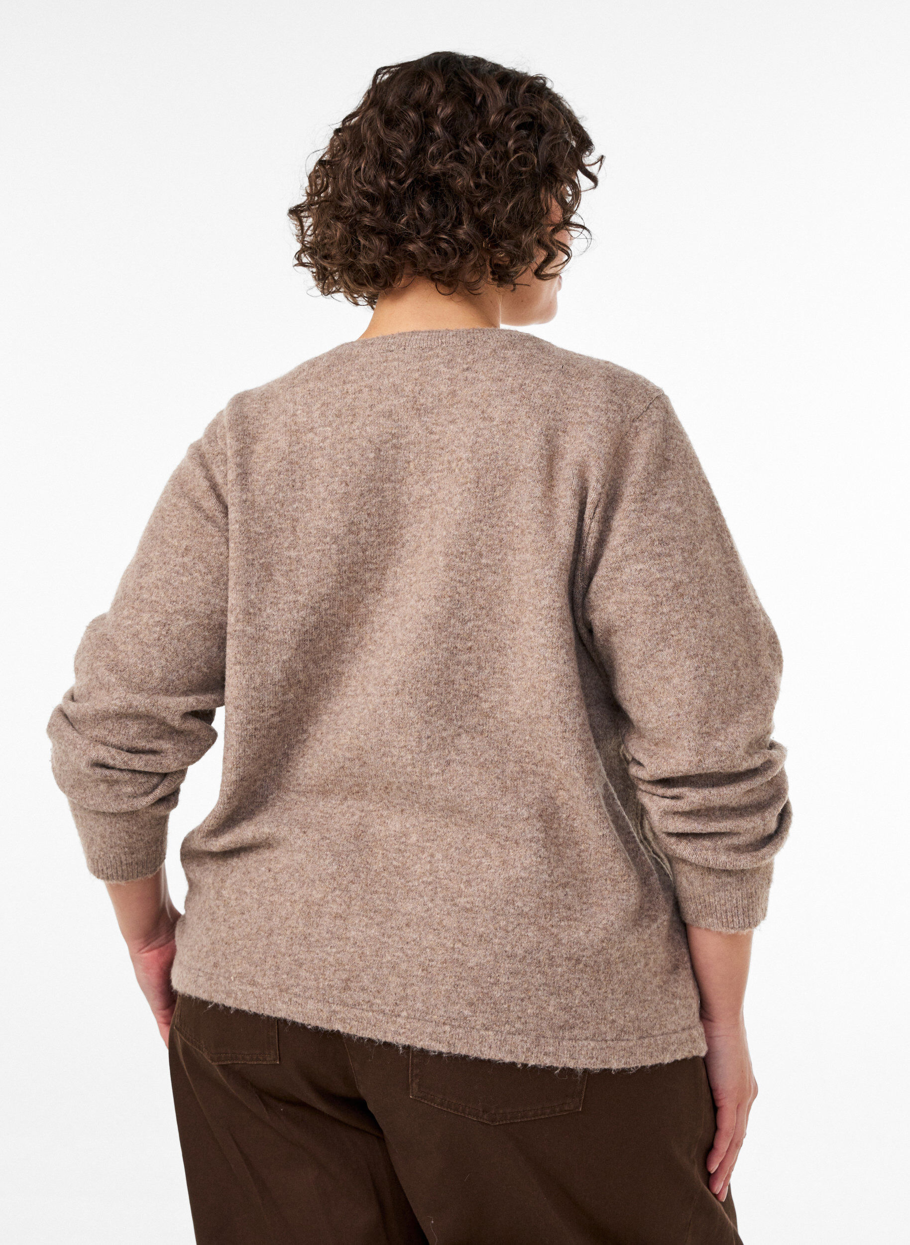 ZizziStrickjacke mit Knotenverschl&uuml;ssen, Beige, Model image number 2