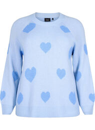 Pullover mit Herzen, Ch. Blue/Blue Bonnet, Packshot