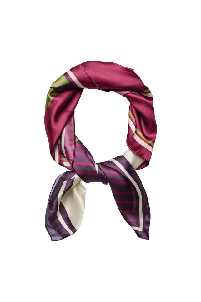 Quadratisches Tuch in Satin-Optik mit Muster, Lila, Packshot image number 0