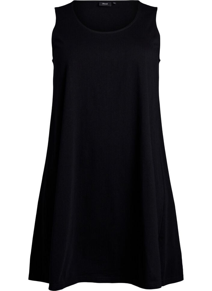 &Auml;rmelloses Kleid in A-Linie, Schwarz, Packshot image number 0