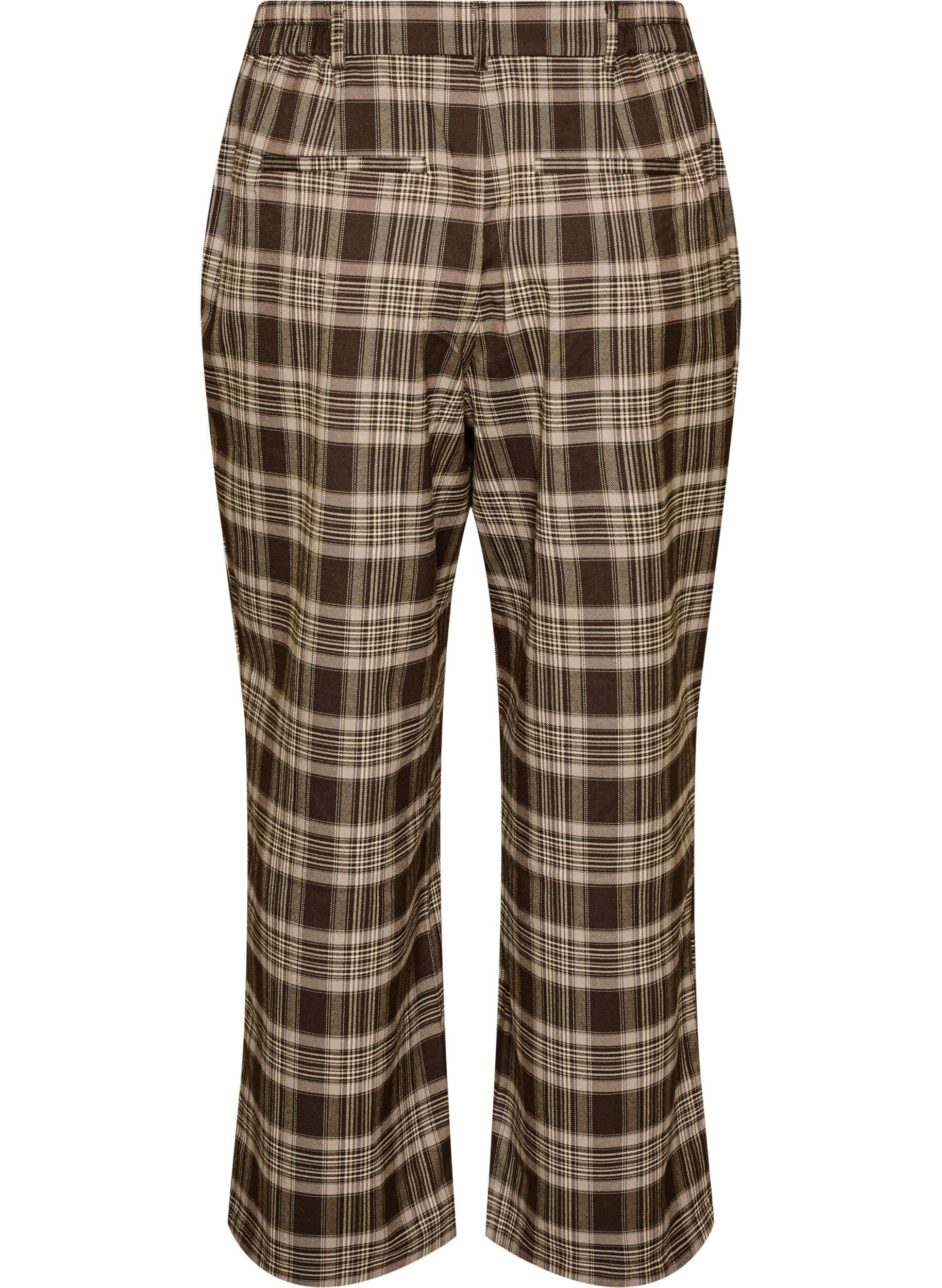 ZizziKarierte Hose mit weitem Bein, Braun, Packshot image number 1