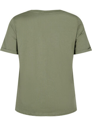 Basic-T-Shirt aus Baumwolle, Thyme, Packshot image number 1