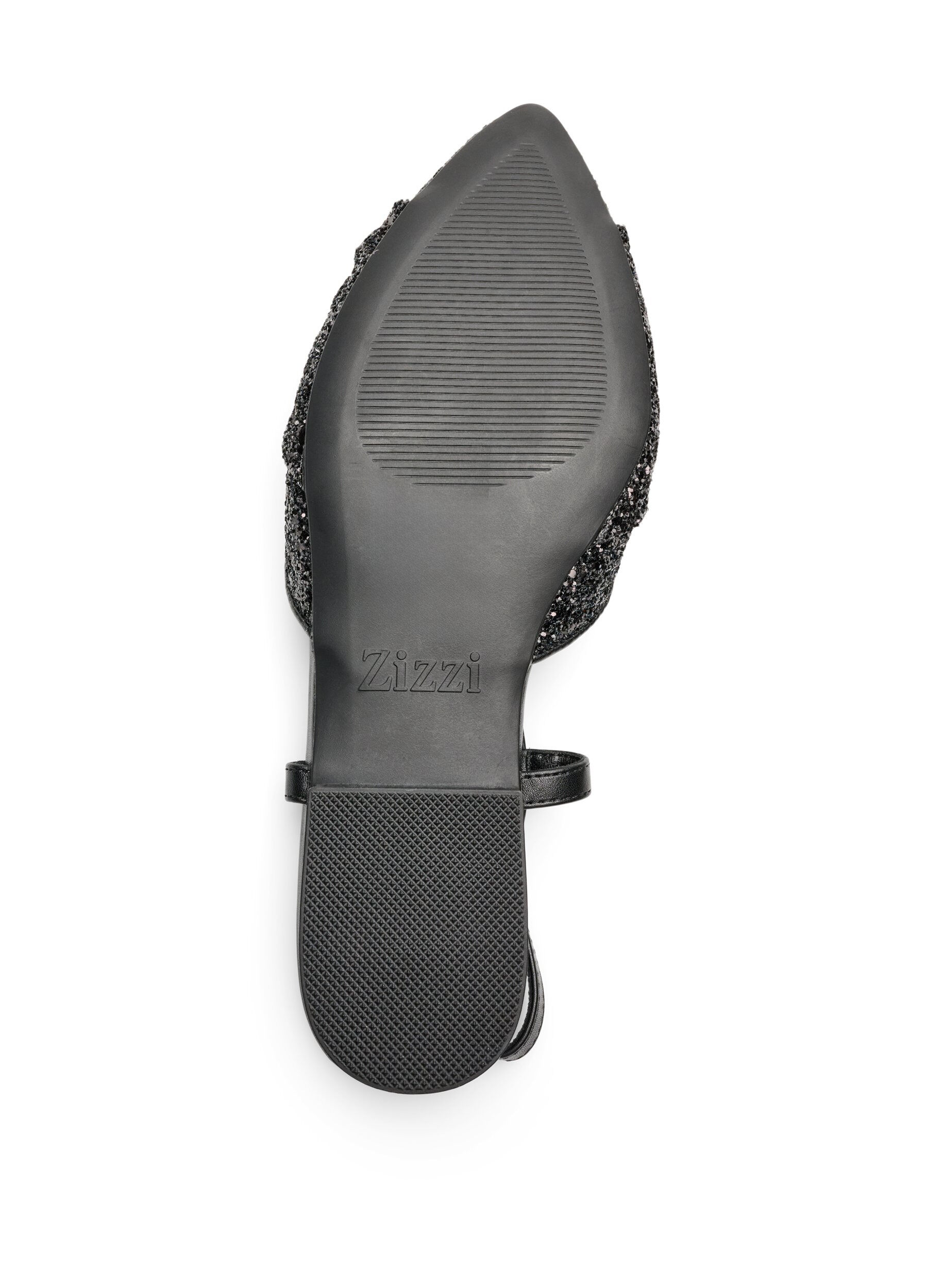 ZizziGlitzer-Slingback mit Schleifendetail, Schwarz, Packshot image number 4