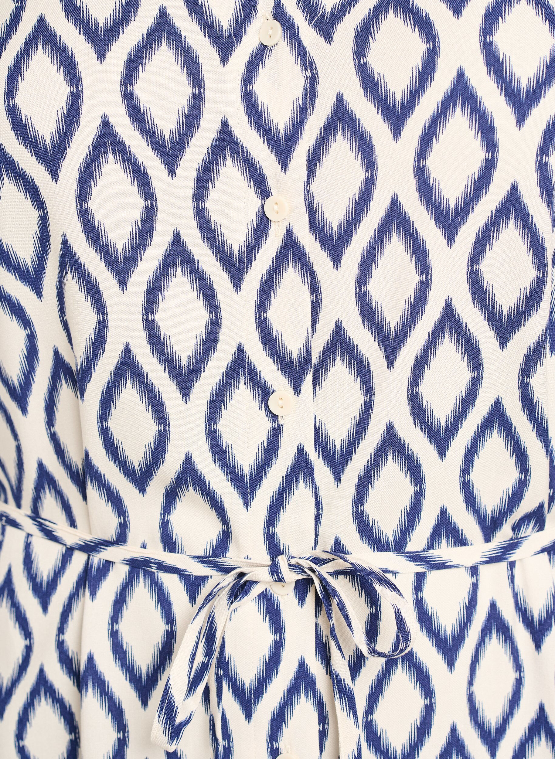 Zizzi Midikleid mit Print und Bindeg&uuml;rtel, Vanille, Packshot image number 2