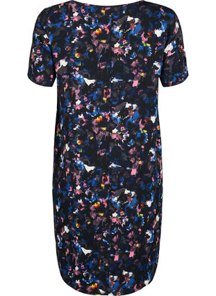 Bedrucktes Kleid mit kurzen Ärmeln, Graphical Ditzy, Packshot image number 1