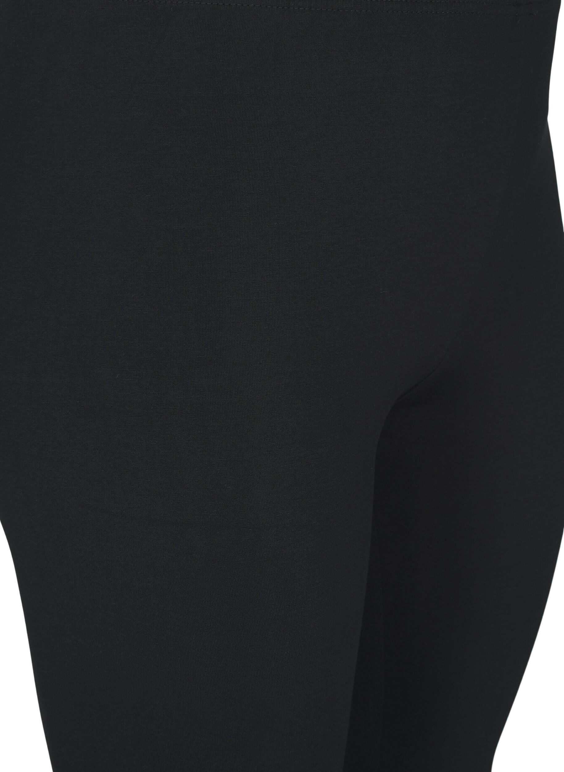Zizzi Basic-Leggings mit 3/4-L&auml;nge aus Viskose, Black, Packshot image number 2