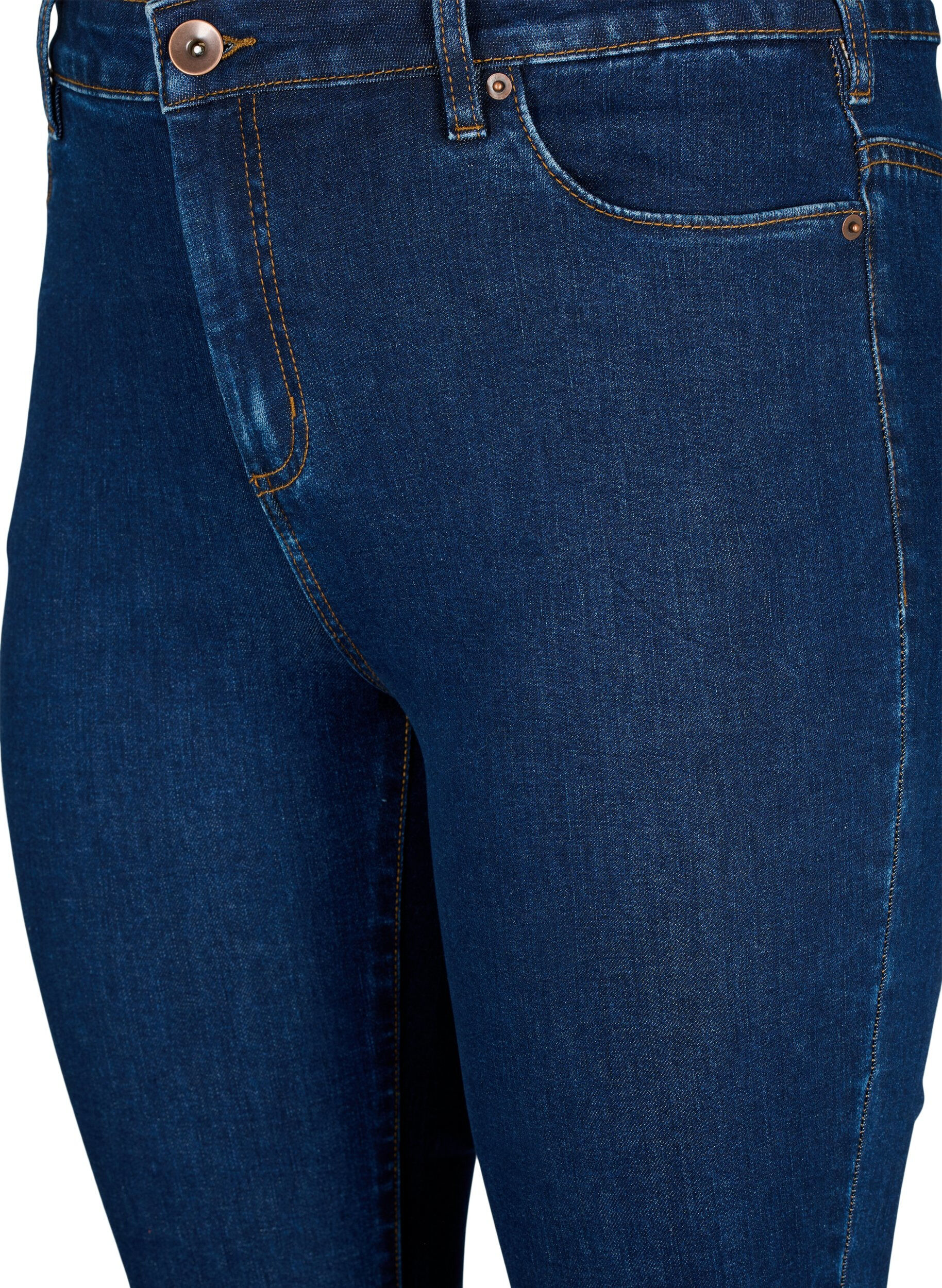 Zizzi Amy Jeans mit hoher Taille und extra schlanker Passform, Blau, Packshot image number 2