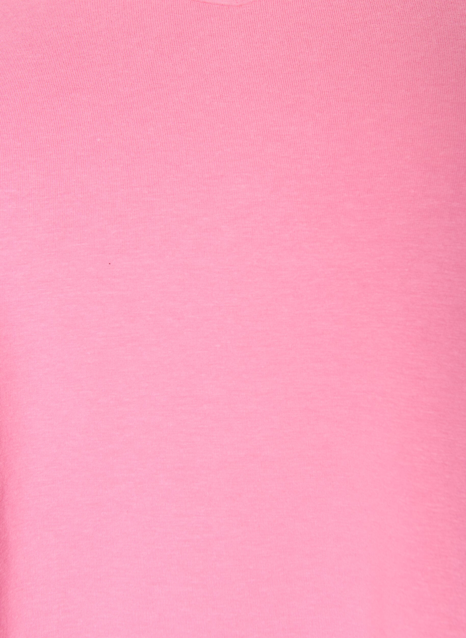 ZizziEinfarbiges basic T-Shirt aus Baumwolle, Pink, Packshot image number 2
