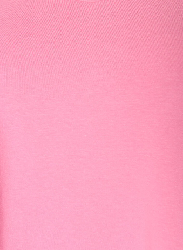 Einfarbiges basic T-Shirt aus Baumwolle, Pink, Packshot image number 2