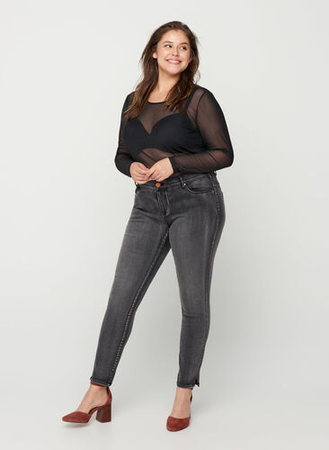 Extra Slim Fit Sanna Jeans, Dark Grey Denim, Model image number 0
