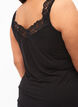 Top aus Viskose mit Spitze, Schwarz, Model image number 3