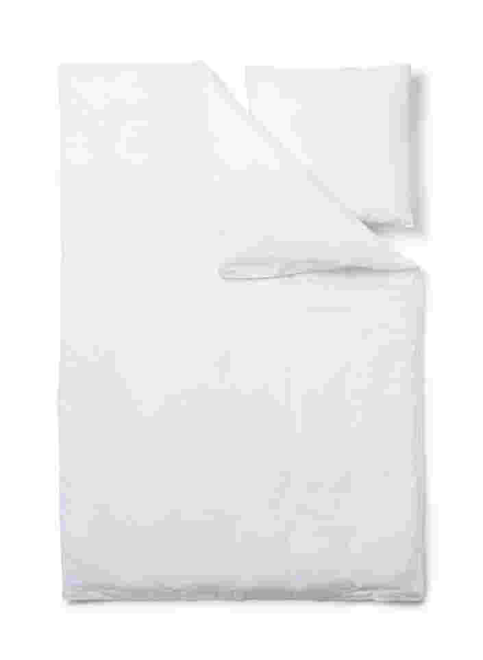 Einfarbiges Bettwäsche-Set aus Baumwolle, White Alyssum, Packshot image number 1
