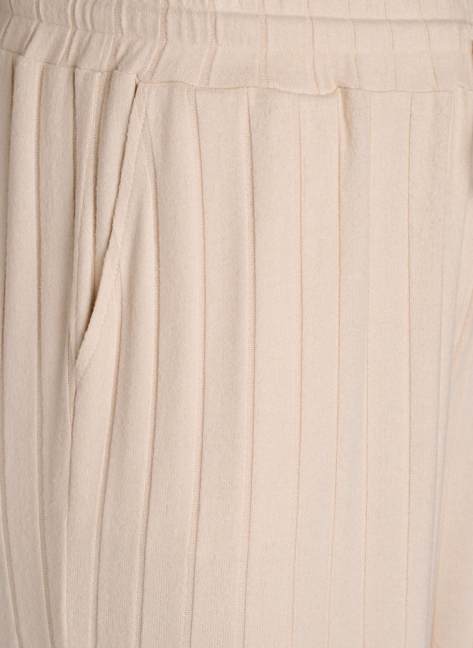Zizzi Loungehose aus geripptem Jersey mit hoher Taille, Beige, Packshot image number 2