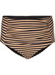Hoch taillierte Bikinihosen mit Streifen, Braun, Packshot image number 0