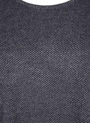 Melange Bluse mit rund um den Neck und langen Ärmel, Dark Grey, Packshot image number 2