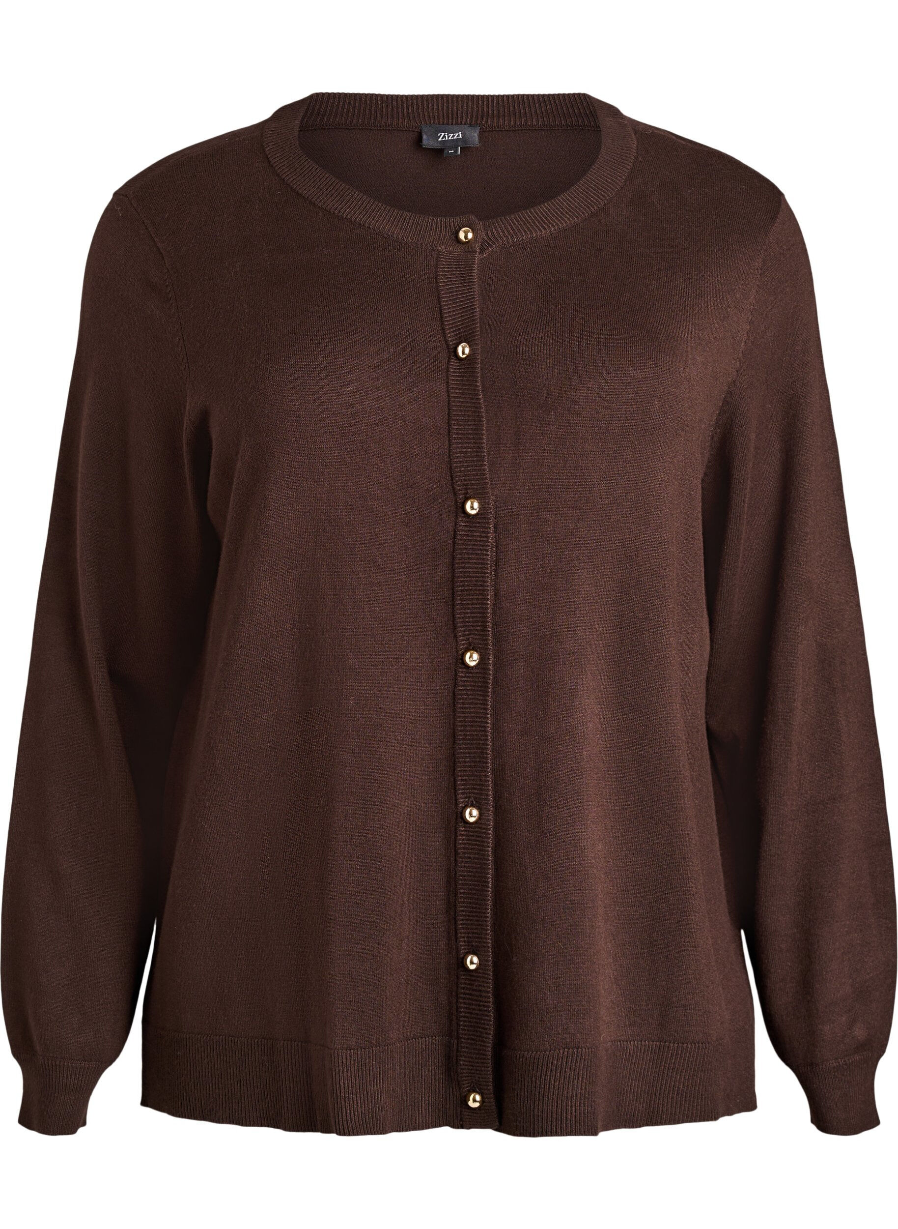 Feinstrick-Strickjacke mit Kugelkn&ouml;pfen