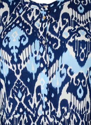 Kurzärmliges Viskosekleid mit Print, Blue Ethnic AOP, Packshot image number 2