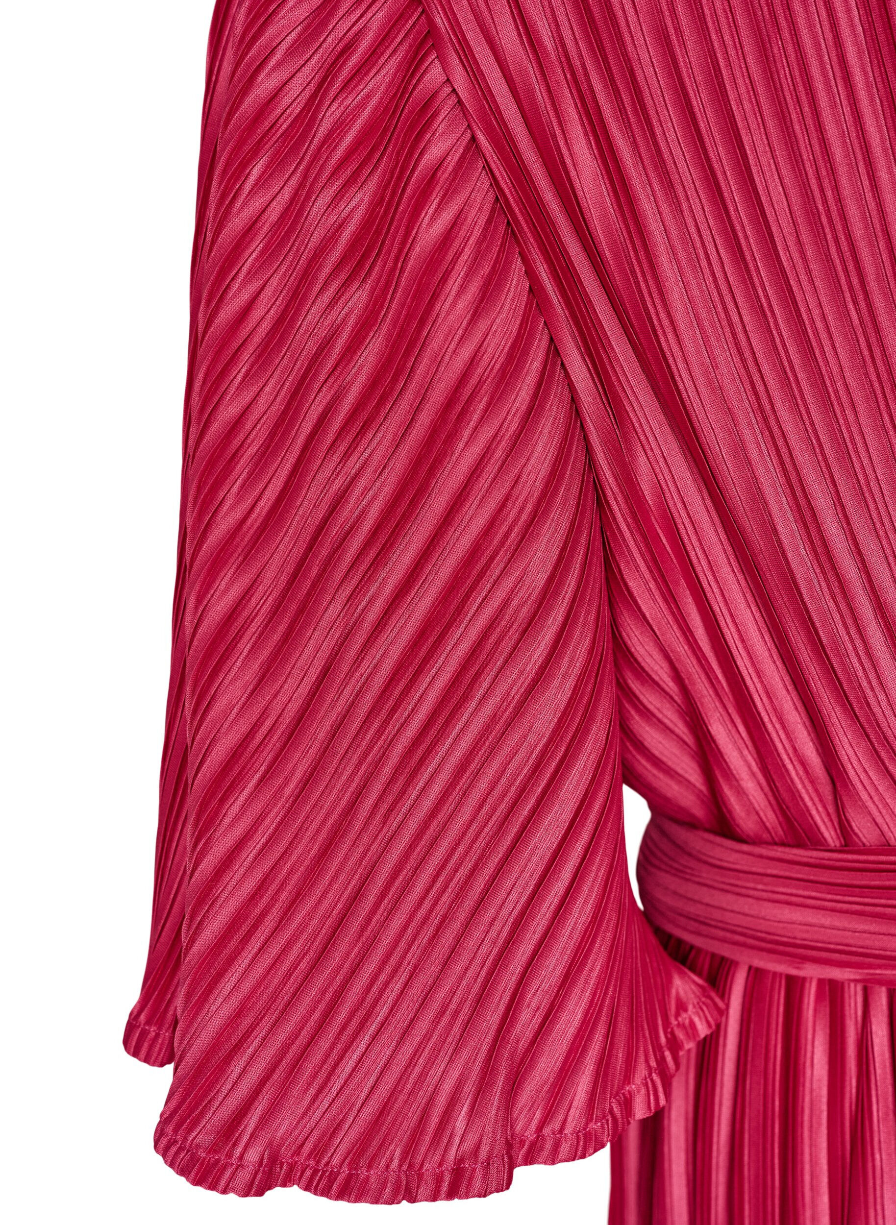 ZizziMidikleid mit Plisseefalten und Fledermaus&auml;rmeln, Pink, Packshot image number 3