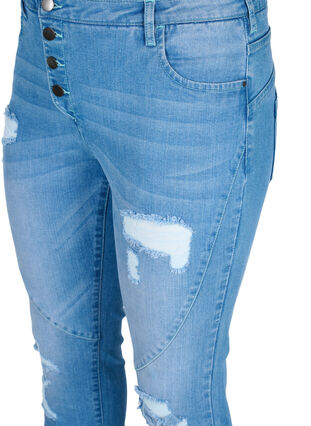 Slim Fit Emily Jeans mit Schlitzdetails, Light blue, Packshot image number 2