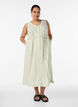 &Auml;rmelloses gestreiftes Midikleid aus Leinen und Viskose, Gr&uuml;n, Model image number 0