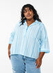 Bluse mit Kragen und 3/4-Ärmeln, Blau, Model image number 0