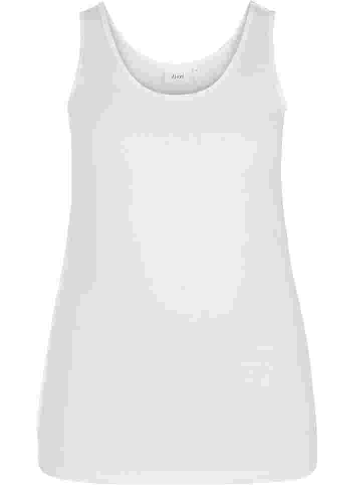 Einfarbiges basic Top aus Baumwolle, Bright White, Packshot
