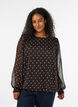 Gepunktete Bluse aus Chiffon mit transparenten &Auml;rmeln, Braun, Model image number 0