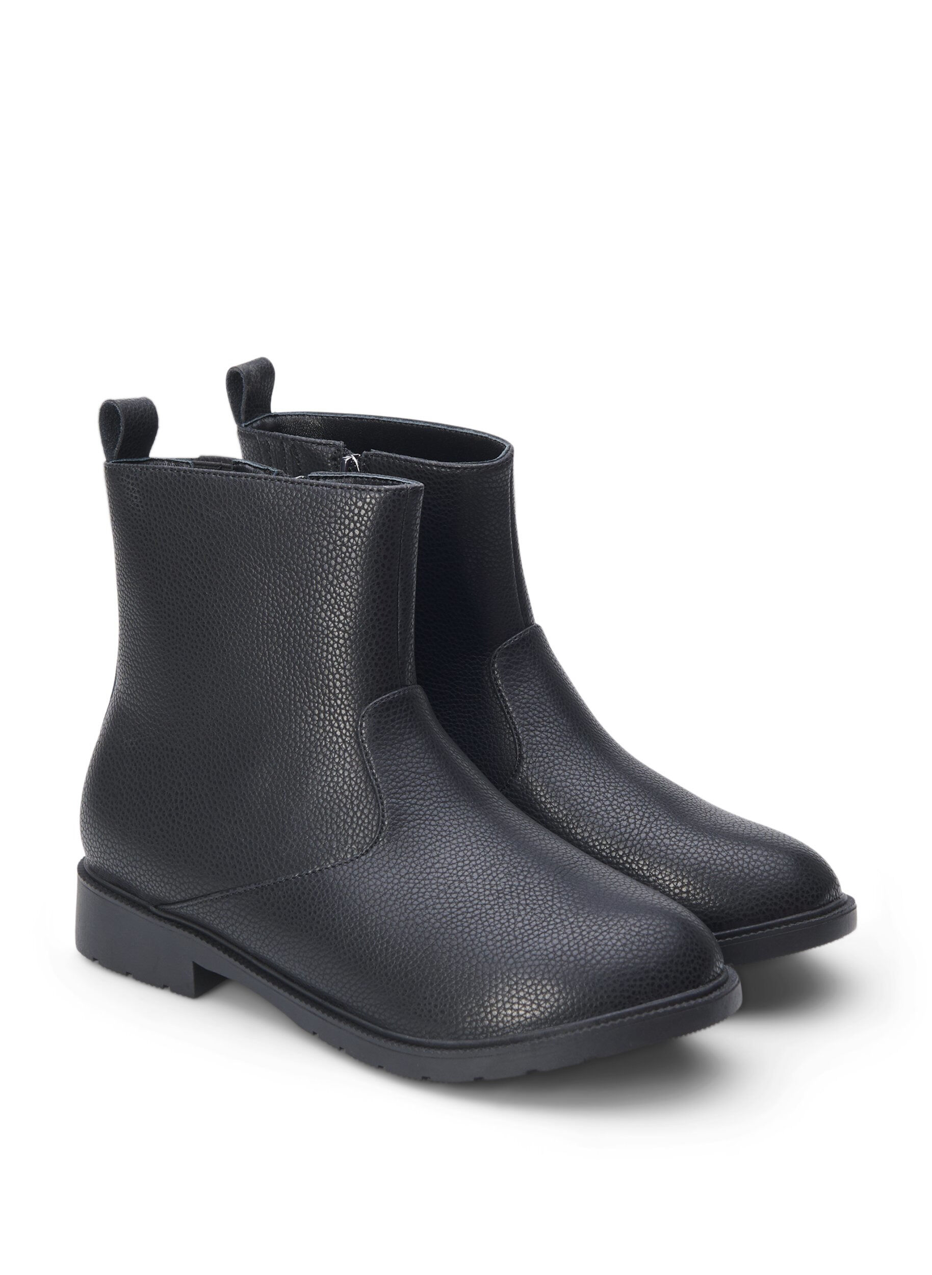 Zizzi Extra-Weite &ndash; Chelsea-Lederstiefel, Black, Packshot image number 1