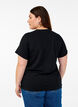 T-Shirt aus Baumwolle mit aufgesticktem Detail, Schwarz, Model image number 2
