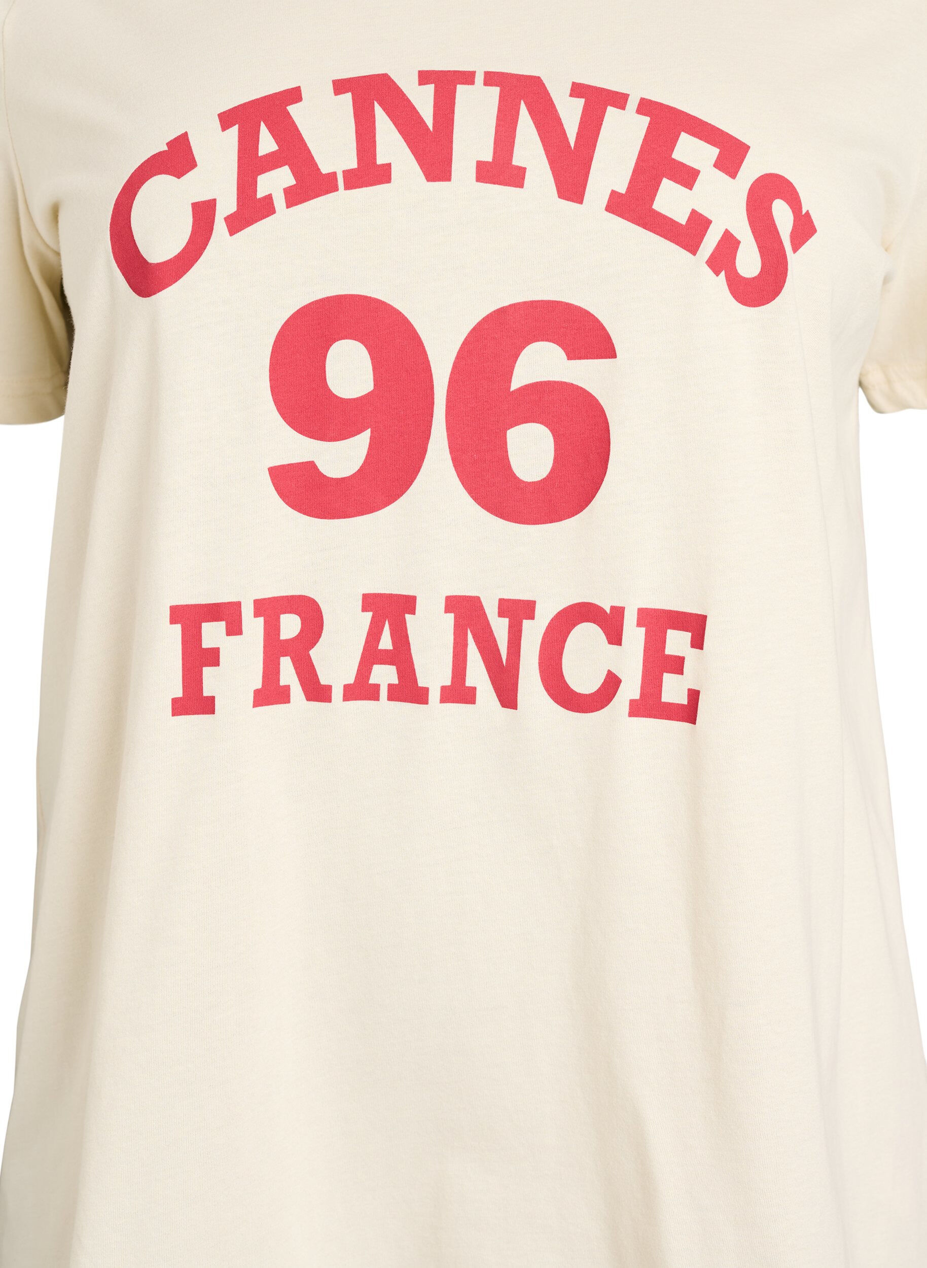 Zizzi T-Shirt mit Print, Vanille, Packshot image number 2