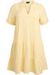 Kurzes A-Linien-Kleid aus Baumwollmusselin, Gelb, Packshot image number 0