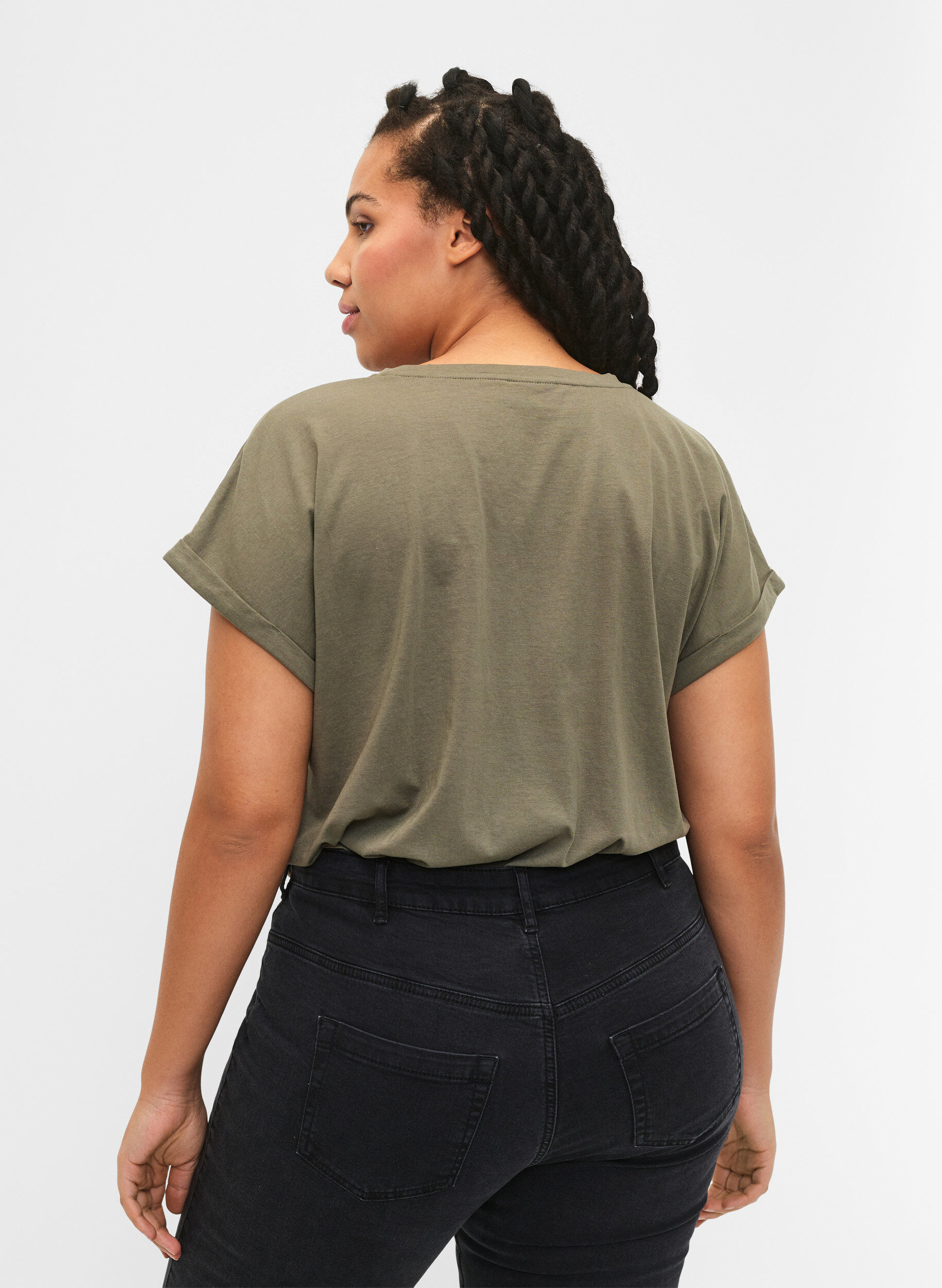 Zizzi2er-Pack kurz&auml;rmlige T-Shirts, Gr&uuml;n, Model image number 2