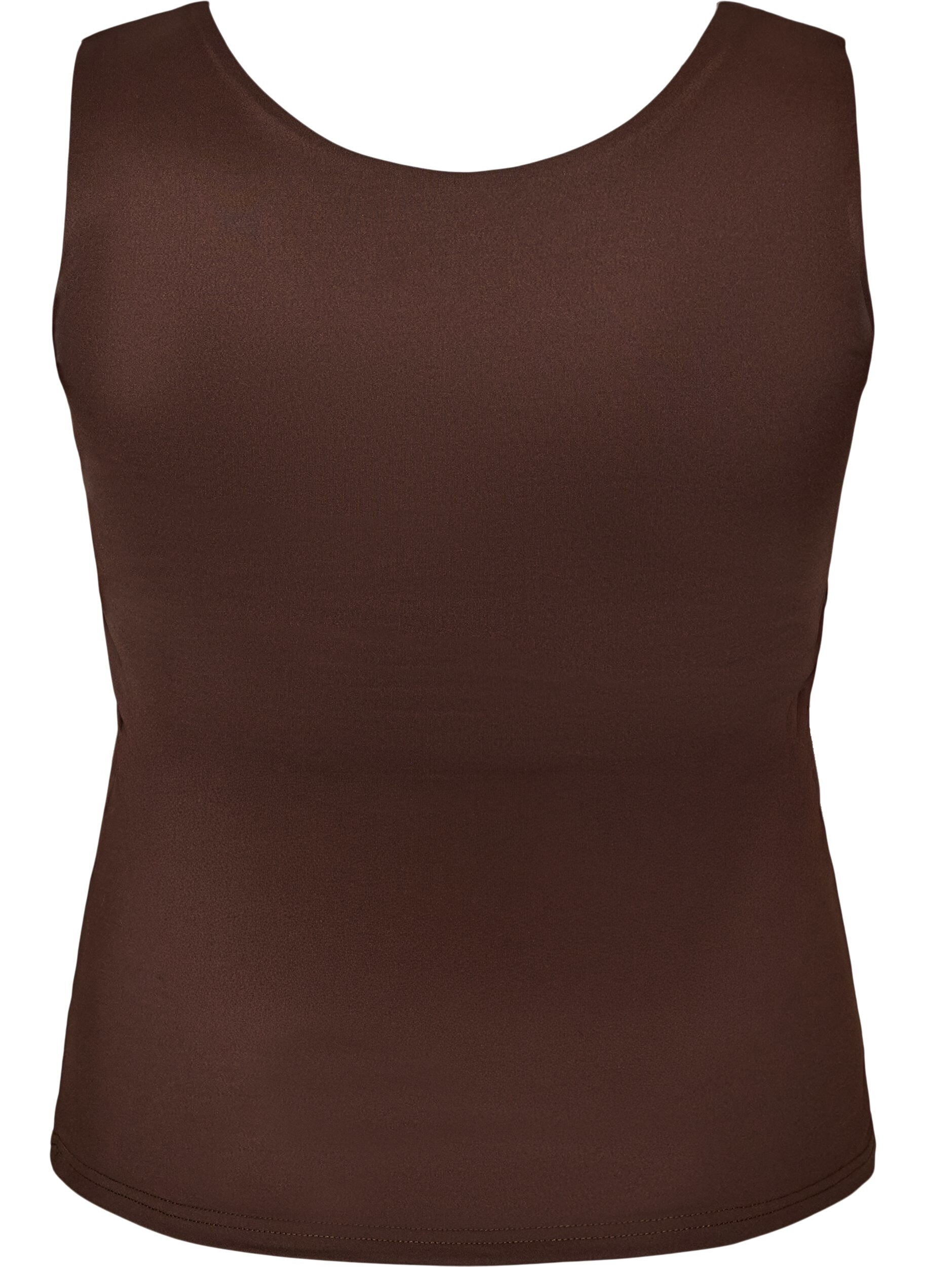 ZizziEng anliegendes Basic-Top mit Wendefunktion, Braun, Packshot image number 1