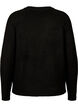Strickpullover mit aufgesticktem Text, Black/Black, Packshot image number 1