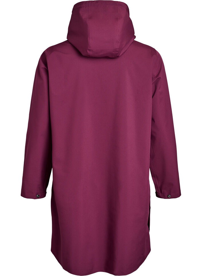 Regenjacke mit Taschen und Kapuze., Dunkles Bordeaux, Packshot image number 1