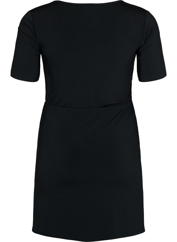 Kurzes Kleid mit Cut-out-Teil, Black, Packshot image number 1