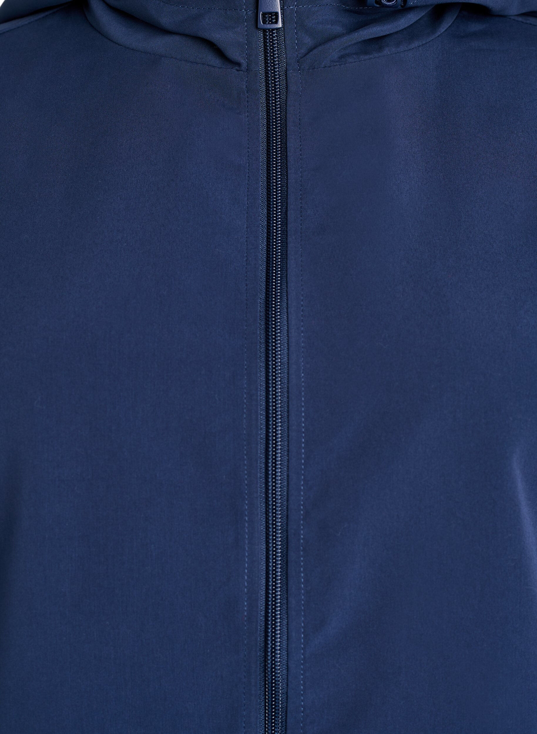 Zizzi Leichte Jacke mit Kapuze und Rei&szlig;verschluss, Blau, Packshot image number 2