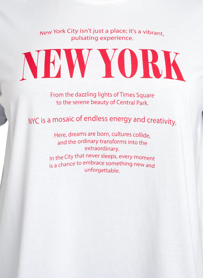 T-Shirt mit Textaufdruck und Rundhalsausschnitt, Wei&szlig;, Packshot image number 2