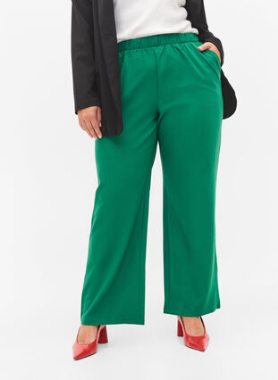 Weite Hose mit Taschen, Verdant Green, Model image number 2