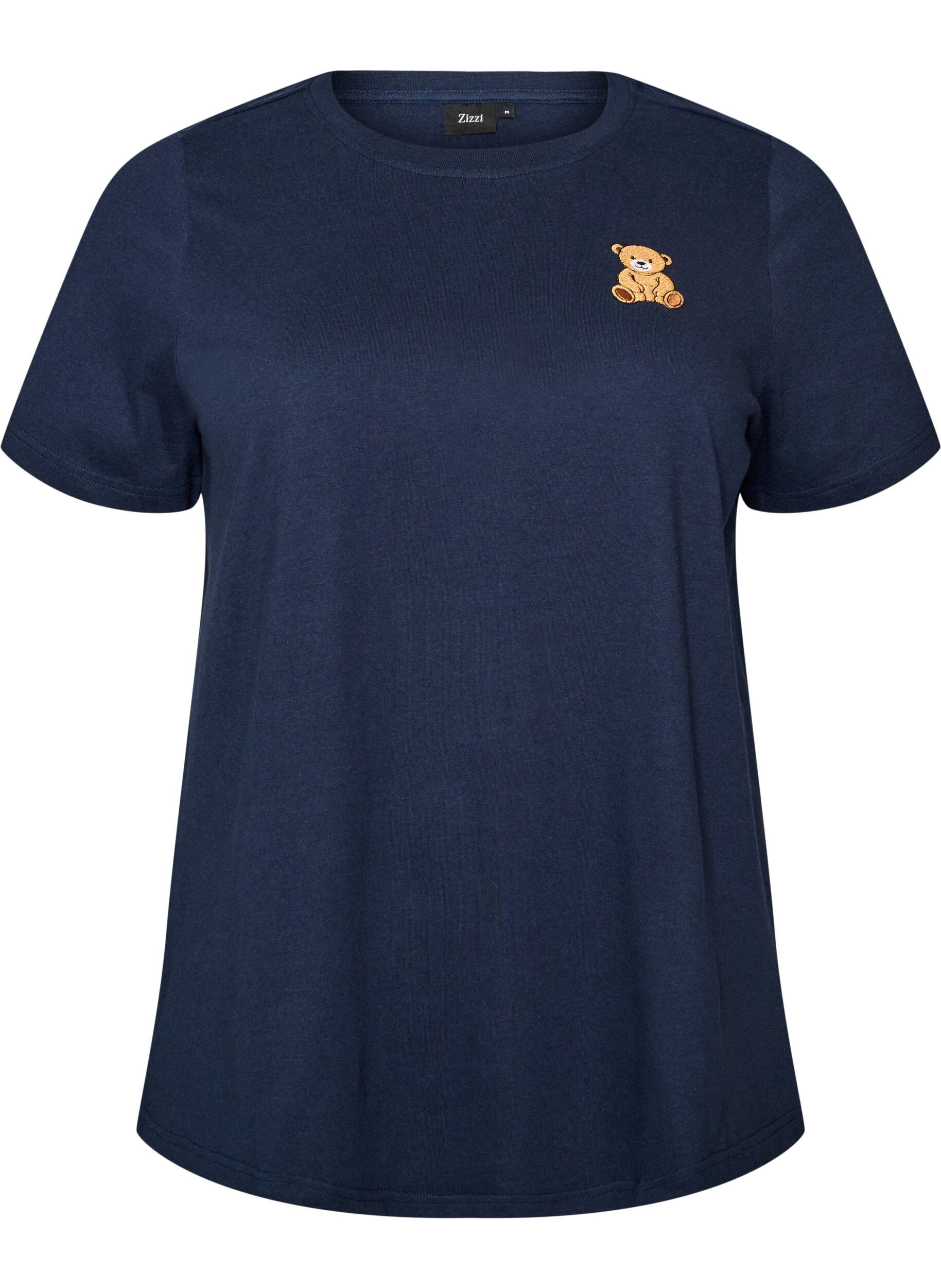 ZizziT-Shirt aus Bio-Baumwolle mit Teddyb&auml;r-Motiv, Blau, Packshot image number 0