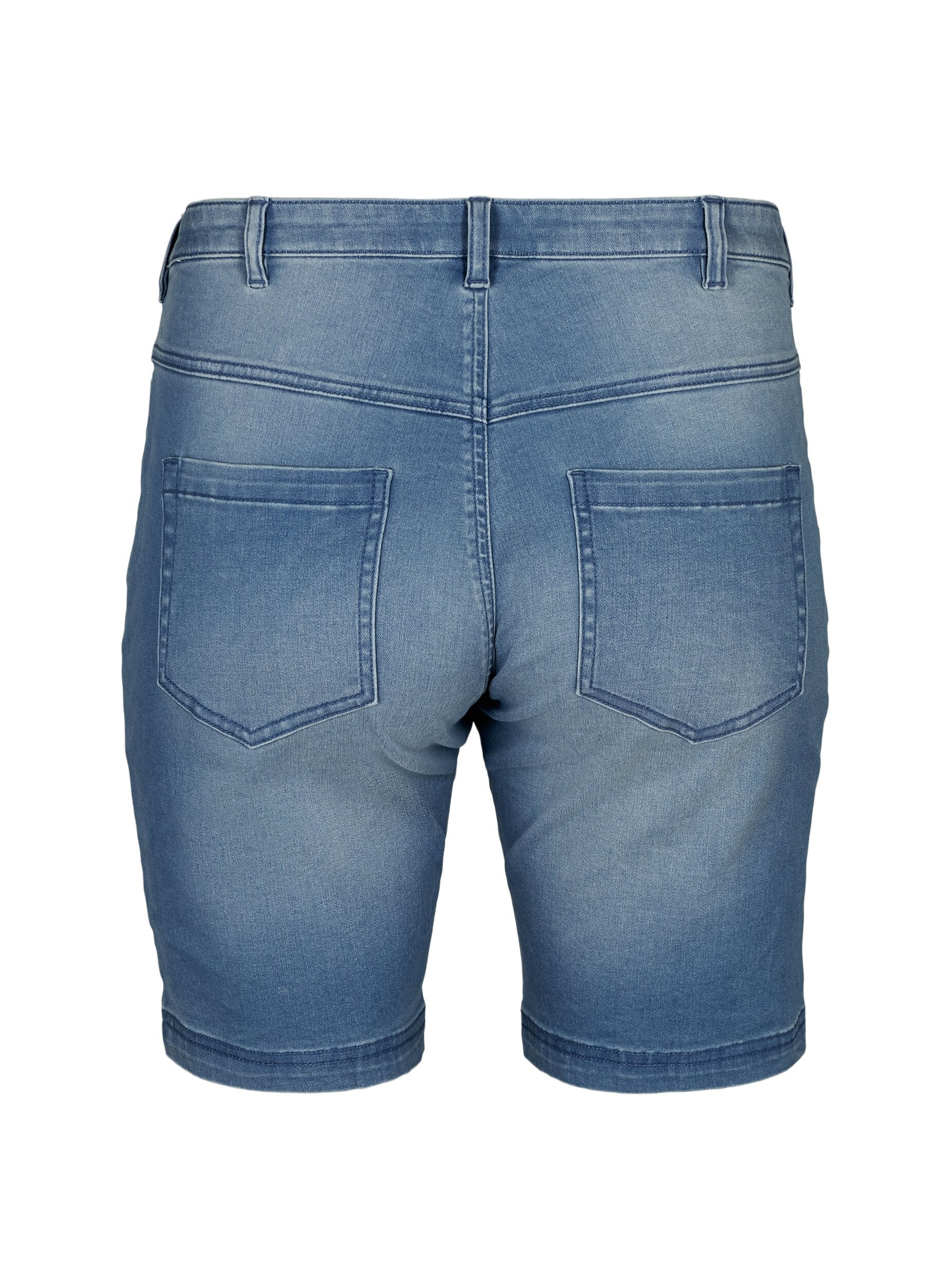 Zizzi Slim Fit Emily Shorts mit normaler Taille, Blau, Packshot image number 1
