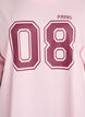 Oversize College-T-Shirt mit 3/4-Ärmeln, Pink, Packshot image number 2