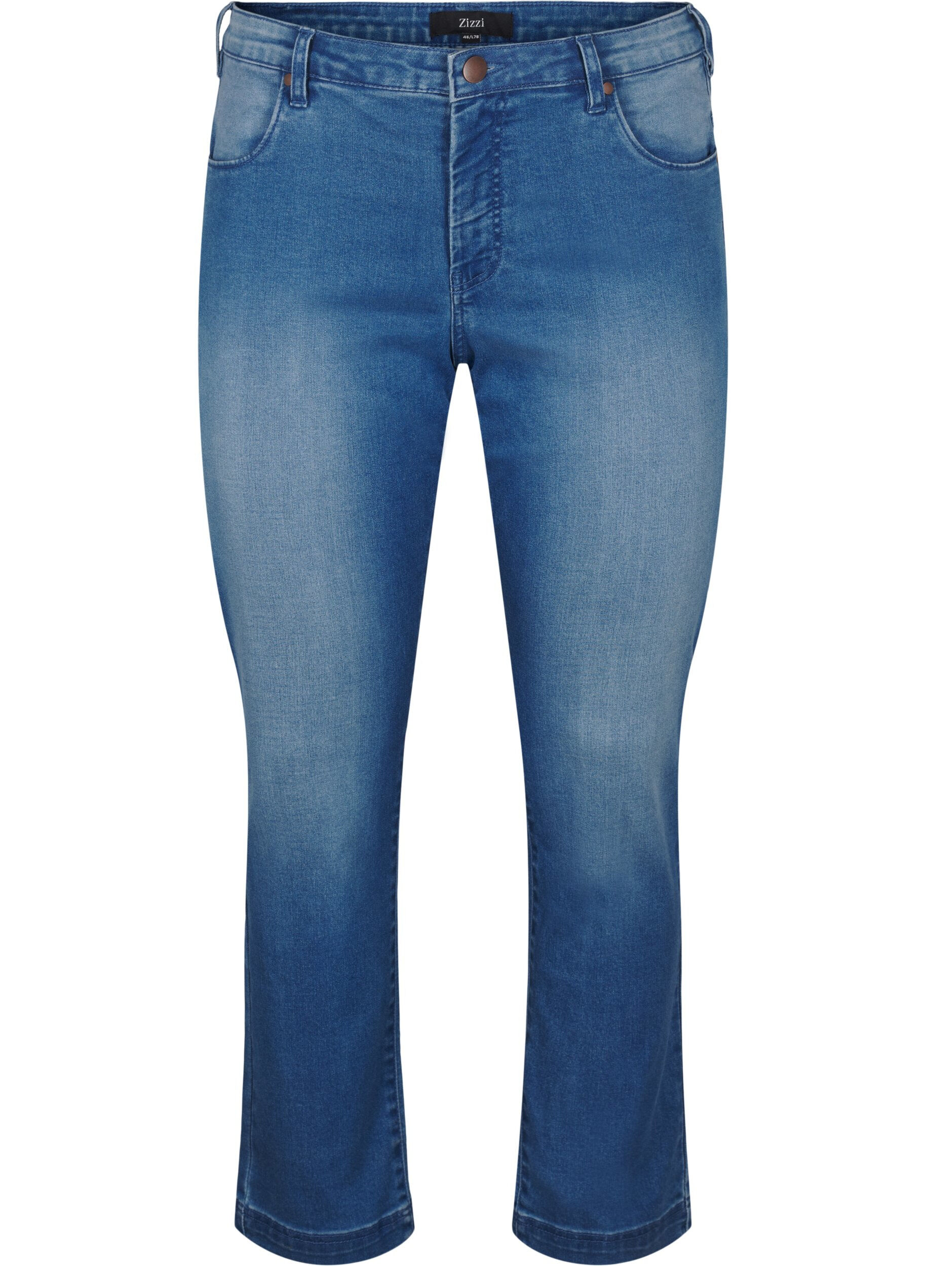 Zizzi Slim Fit Emily Jeans mit normaler Taillenh&ouml;he, Blau, Packshot image number 0