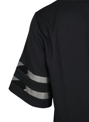 Kurzarm Bluse mit V-Ausschnitt, Black, Packshot image number 3