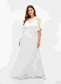 Brautkleid mit Spitze und kurzen Ärmeln, Star White, Model