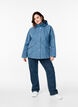 Kurze Frühlingsjacke mit abnehmbarer Kapuze, Blau, Model image number 1